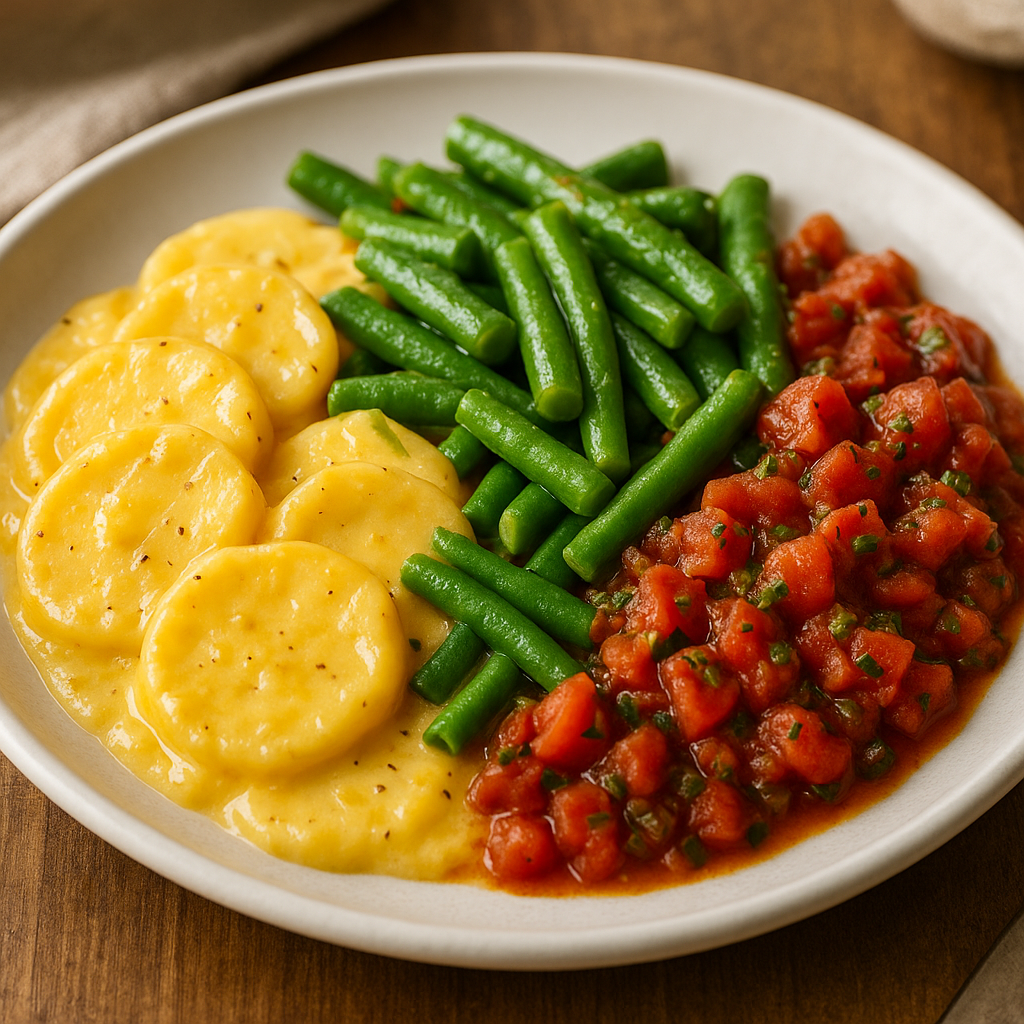 Creamy Potatoes and Green Beans With Italian Tomatoes