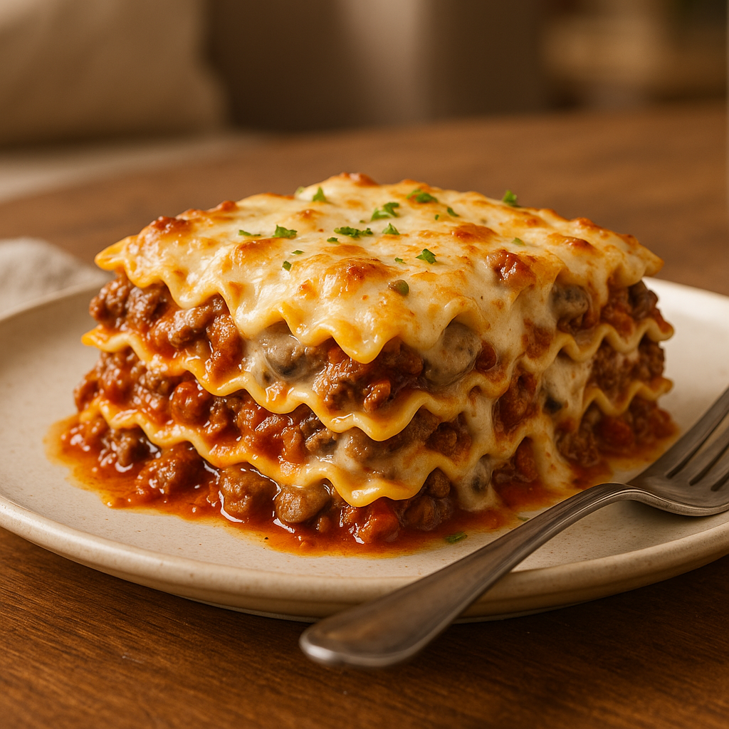 Beef & Mushroom Lasagna